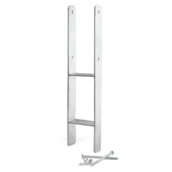 XPOtool Pfostenträger feuerverzinkt 101 x 600mm 6 Stück, H-Anker aus Carbonstahl, Pfostenanker mit Bohrlöchern M10 x 130, Pfostenschuh mit 2 Verstrebungen