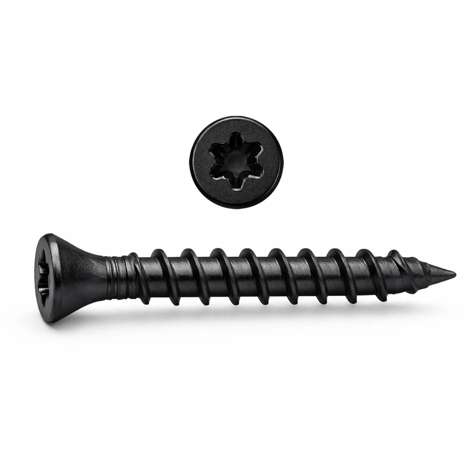 XPOtool Set 50x Edelstahl Clips 6 mm, schwarz, 60x Sechsrund Schrauben 3,5x20 mm T15 zur Montage von Terrassendiele mit 6 mm Nut