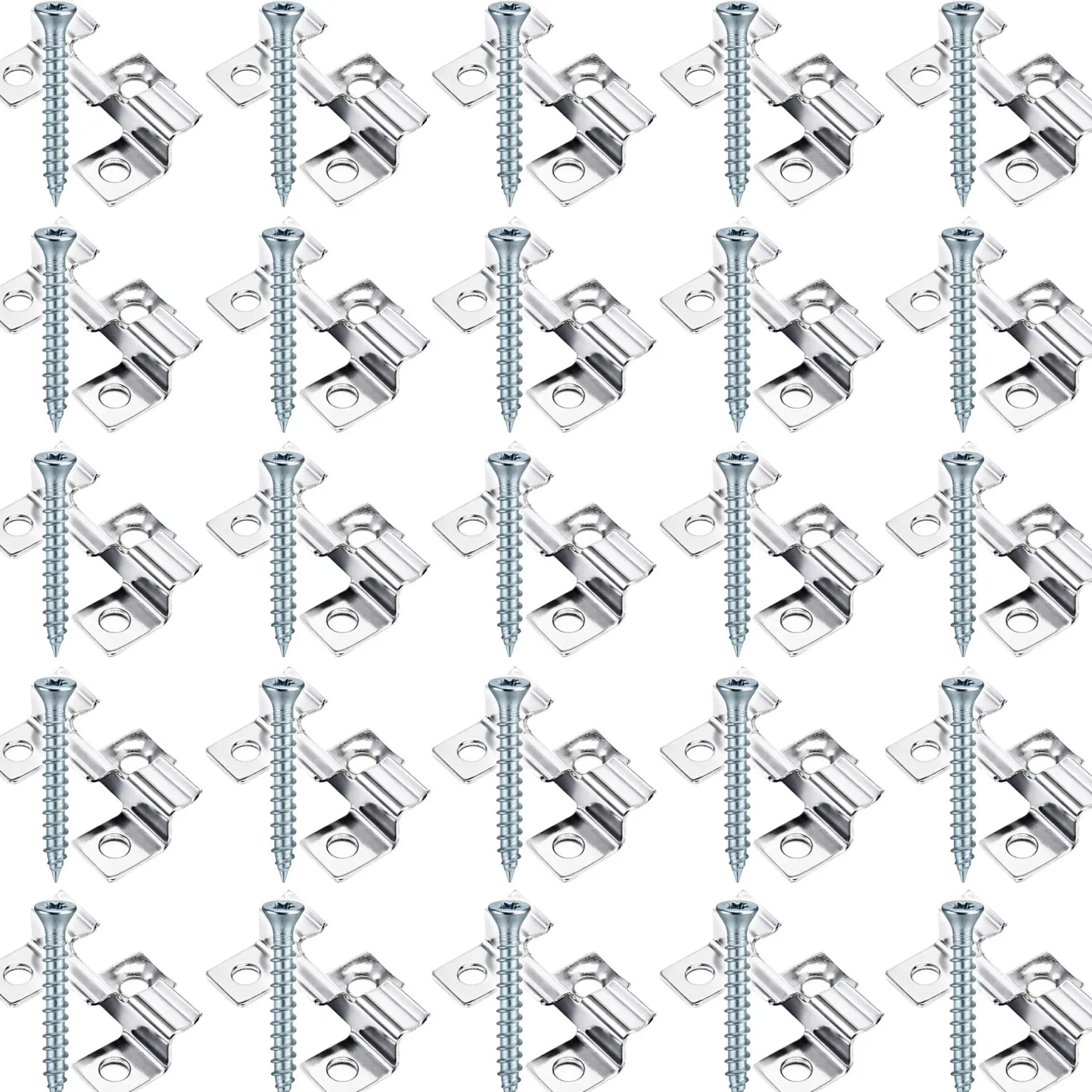 XPOtool Set 50x Edelstahl Clips 7 mm, 60x Sechsrund Schrauben 3,5x20 mm T15 zur Montage von Terrassendiele mit 7 mm Nut