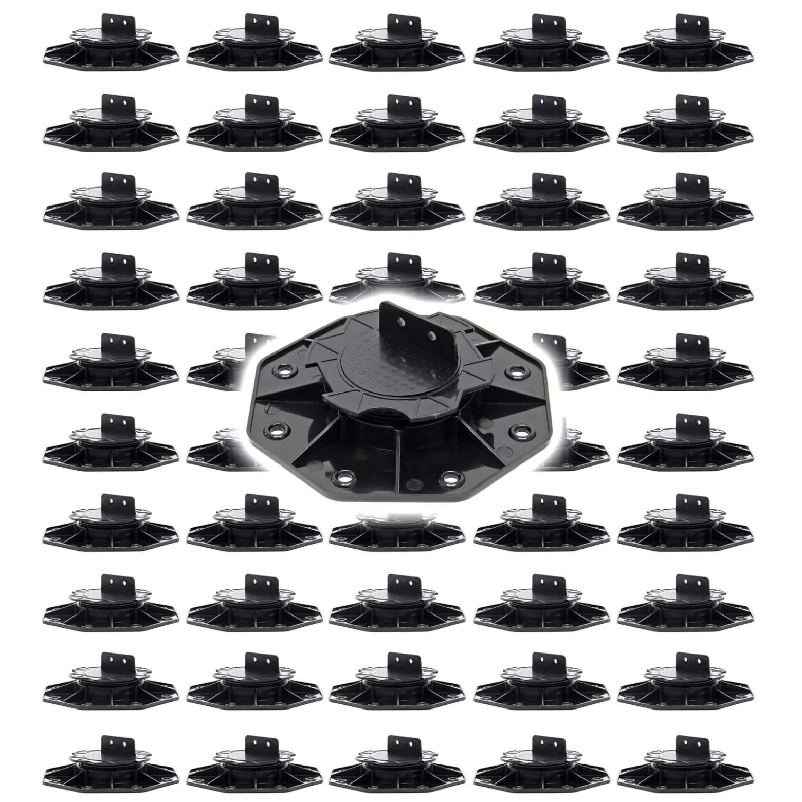 XPOtool Set 50x Stelzlager für Terrassen, 2700kg, 18-28mm, höhenverstellbare Stellfüße für Terrassendielen, Platten und Planken