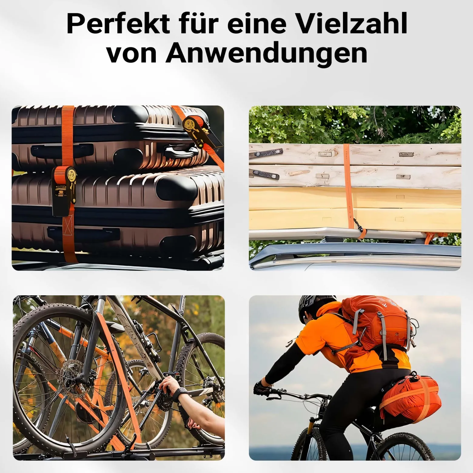 XPOtool Spanngurte mit Ratsche 3000 daN Zurrgurte im 4er Set 6 m Ratschengurte mit Gurtbreite 35 mm, ideal für Autotransport