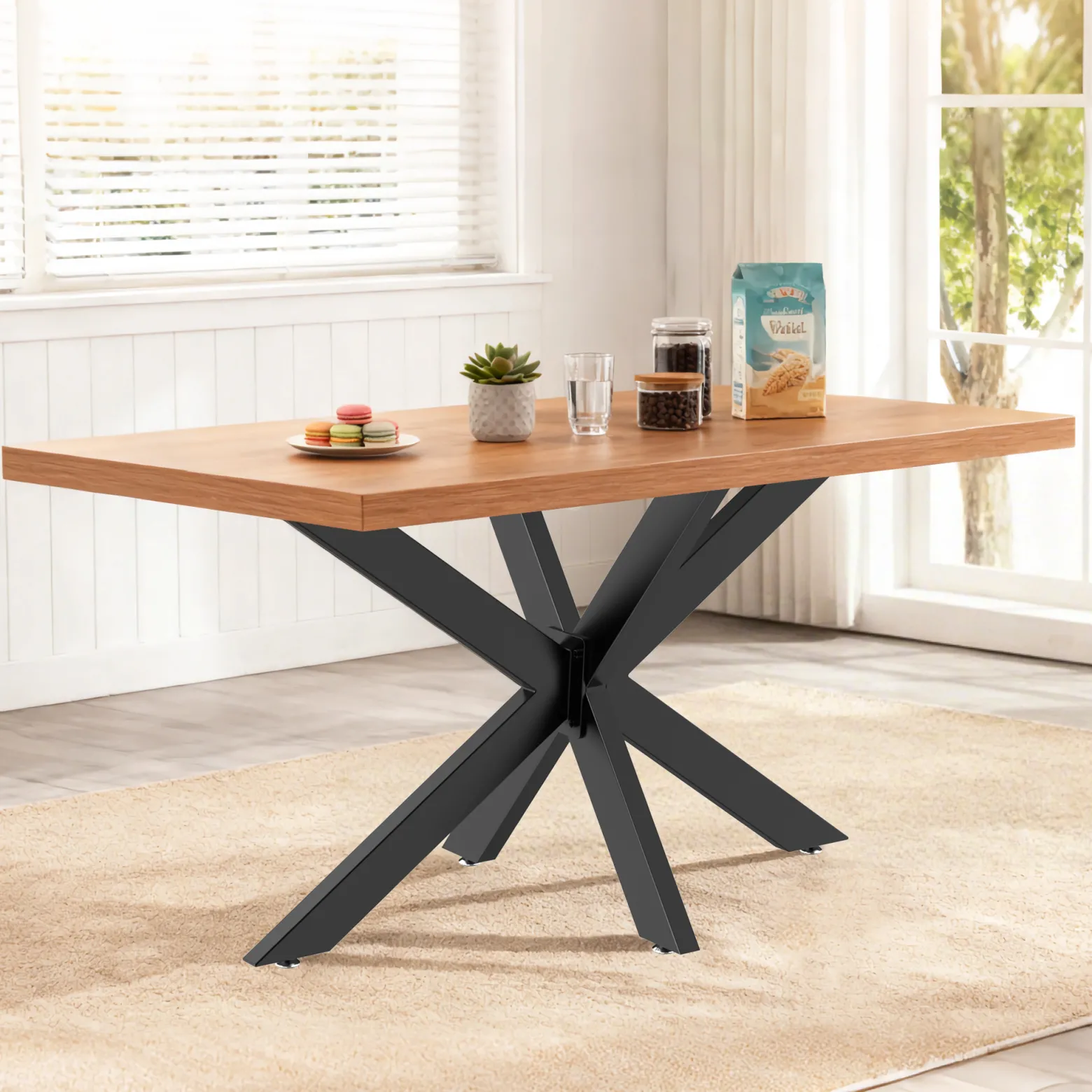 XPOtool Tischbeine aus Stahl Spidergestell 71x78x150cm in Schwarz Tischkufen Tischgestell Tischuntergestell mit Spider-Profil