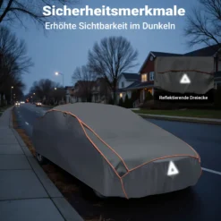 XPOtool Vollgarage für Auto Größe XL 533x178x119cm Schutz vor Hagel, wasserdicht, lackschonend, Autoabdeckung mit Luftschlitzen, Reflektoren, Spanngurten