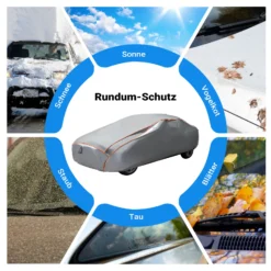 XPOtool Vollgarage für Auto Größe XXL 572x203x119cm Schutz vor Hagel, wasserdicht, lackschonend, Autoabdeckung mit Luftschlitzen, Reflektoren, Spanngurten