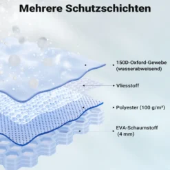 XPOtool Vollgarage für Auto Größe M 431x165x119cm Schutz vor Hagel, wasserdicht, lackschonend, Autoabdeckung mit Luftschlitzen, Reflektoren, Spanngurten