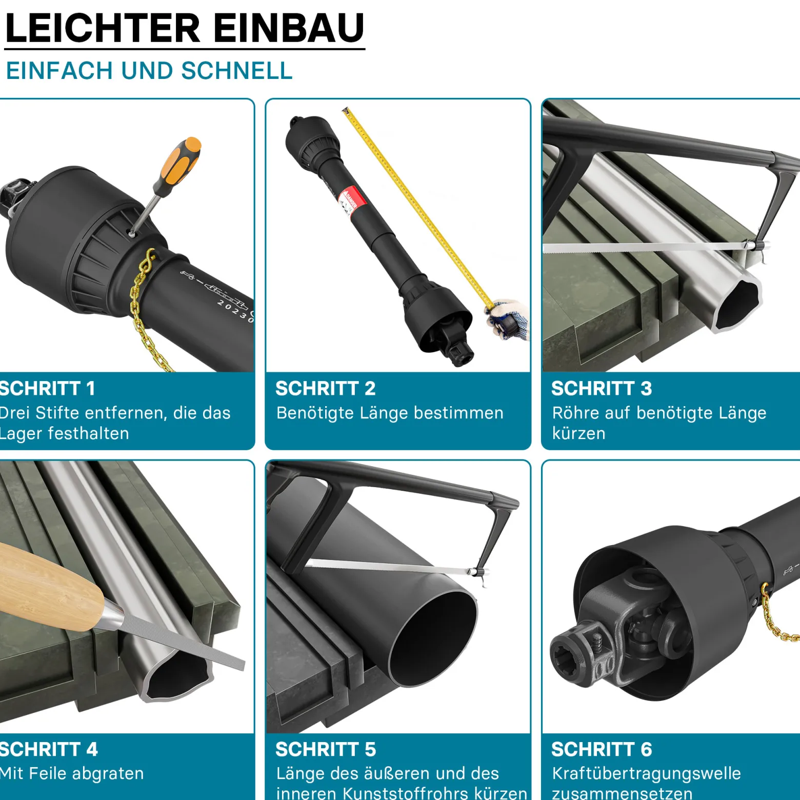 Zapfwelle T2 Gelenkwelle 740mm 270Nm 540U/min, PTO-Shaft, 23kW (31PS), 2x 1 3/8" 6 Zähne