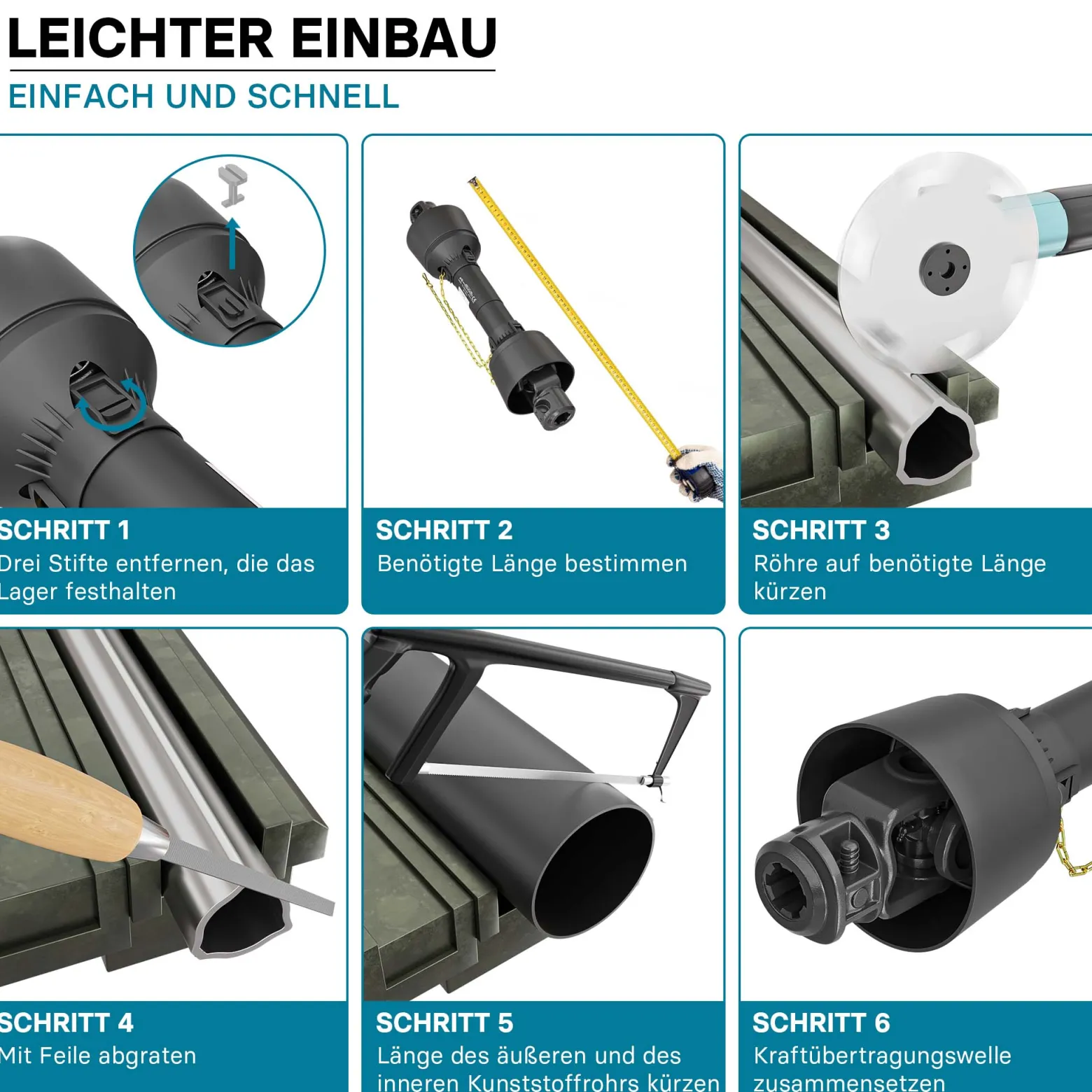 Zapfwelle T1 Gelenkwelle 500mm 210Nm 540U/min, PTO-Shaft, 18kW (25PS), 2x 1 3/8" 6 Zähne
