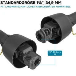 Zapfwelle T4 Gelenkwelle 650mm 460Nm 540U/min, PTO-Shaft, 40kW (55PS), 2x 1 3/8